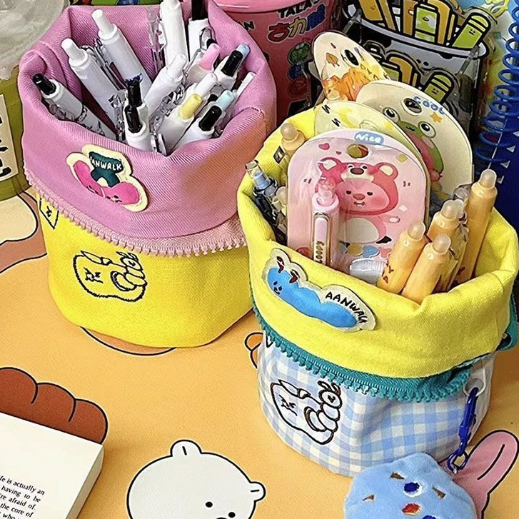 

Pemegang Pena Kreatif, Kotak Pena Lipat Vertikal Berkualitas Tinggi, Tas Jala Kapasitas Besar