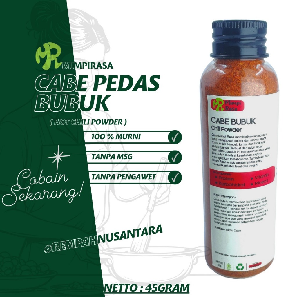 

BUMBU | CABE BUBUK | CHILI POWDER | 45gram