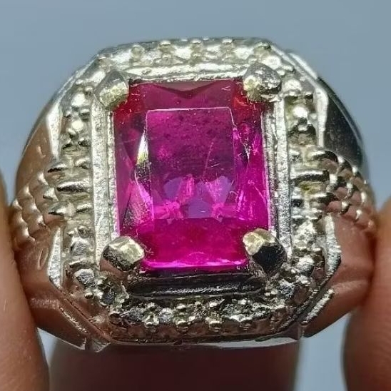 Cincin Batu Merah Siam Rose Bangkok , Cutting Kotak