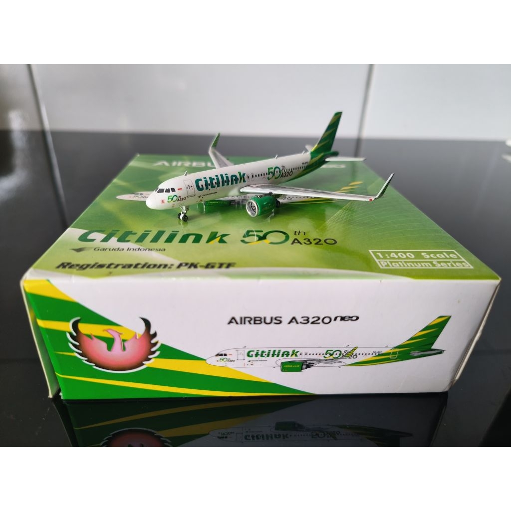 Diecast Citilink Indonesia Airbus A320neo GTF 50th Phoenix Models 1:400