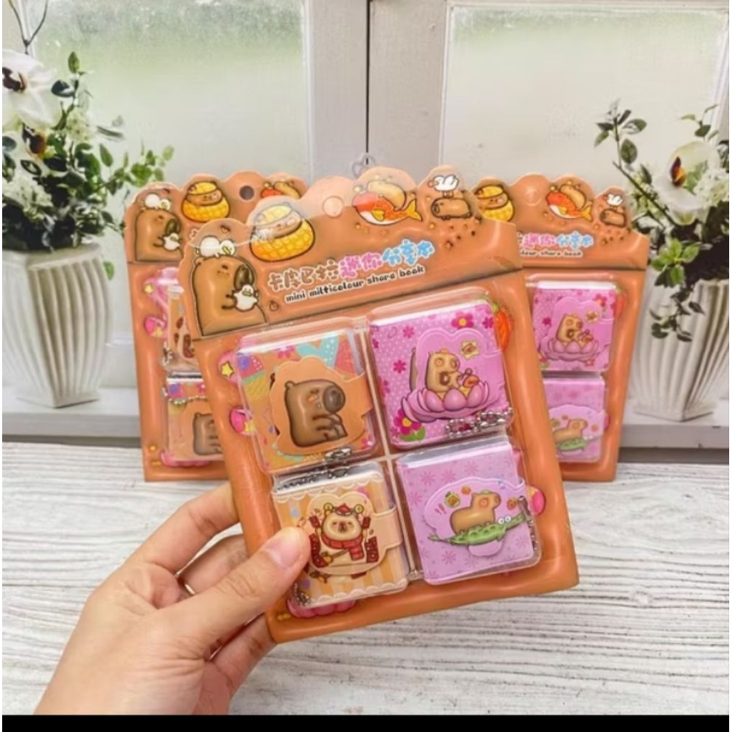 

Buku Mini 1 Set Isi 4 Pcs Notebook Mini Cappybara Notebook Lucu Unik Termurah