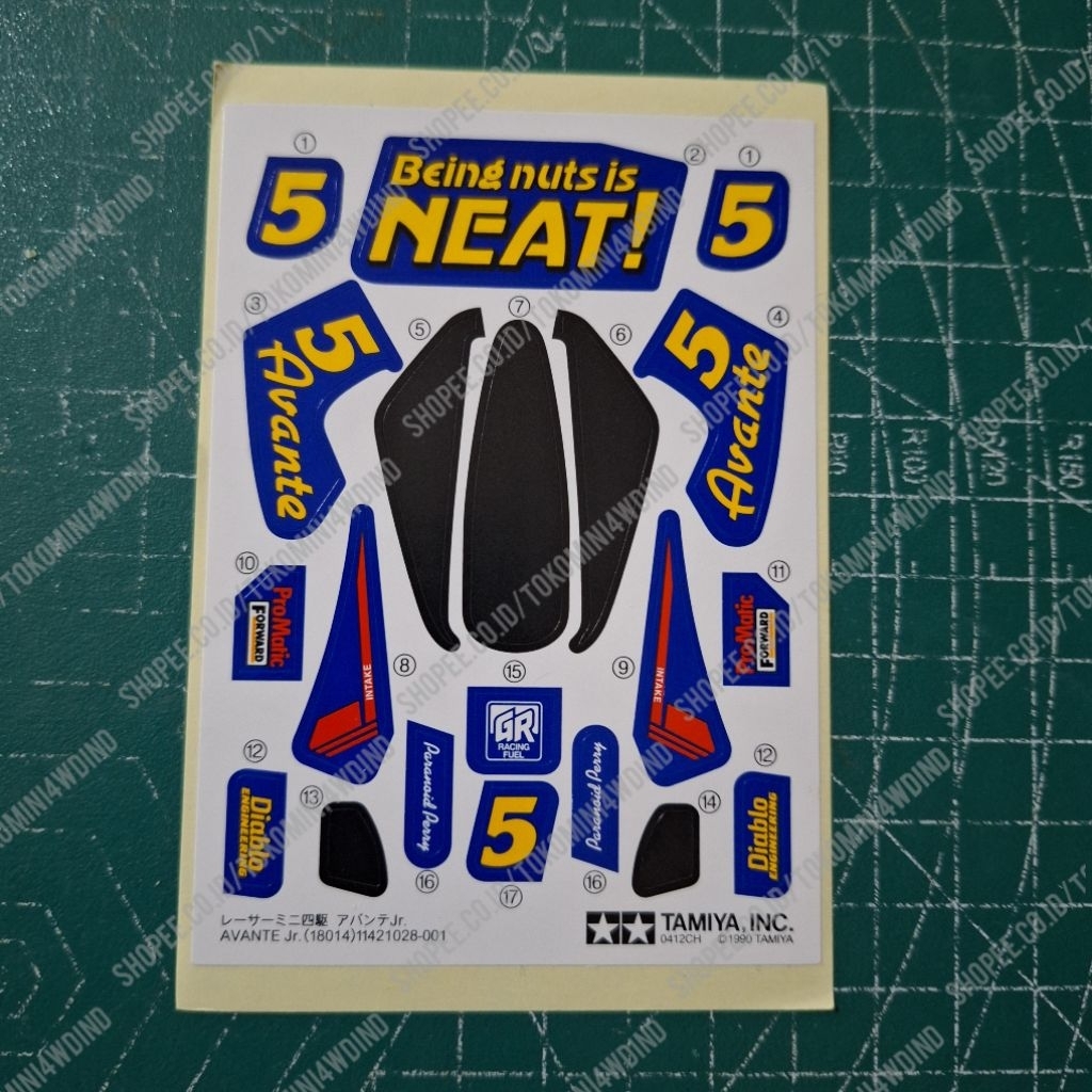 Tamiya Sticker Avante Jr Blue Ori Tamiya