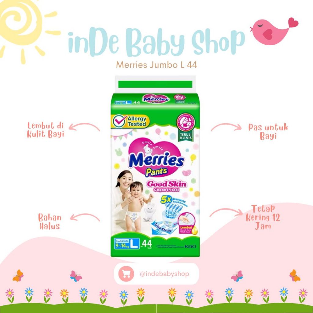 Merries Pants Good Skin JUMBO - Popok Celana Lembut & Nyaman untuk Bayi Aktif - Daya Serap Cepat & B