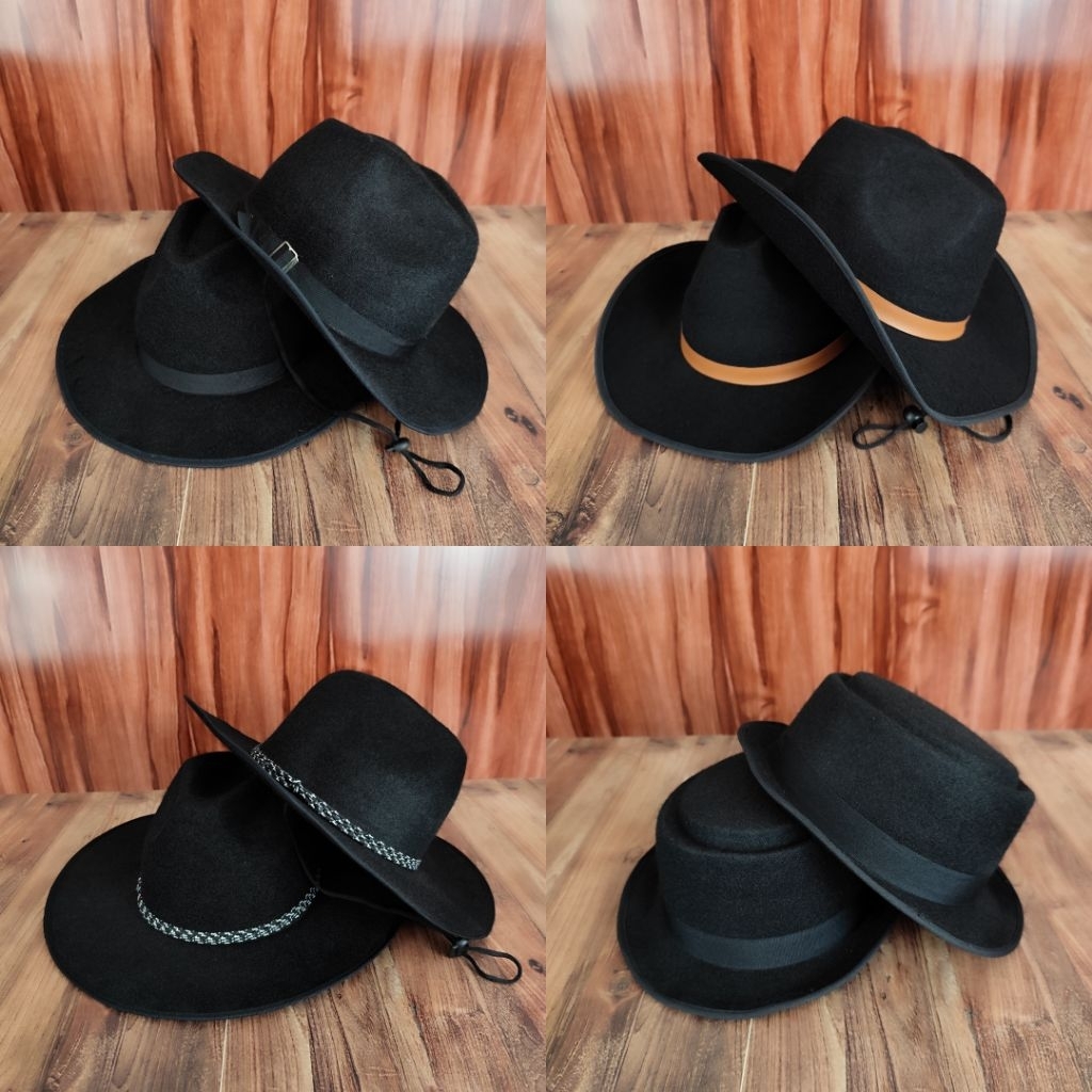 Topi Laken Vintage / Topi Koboi Jazz Vintage / Topi Fedora Classic