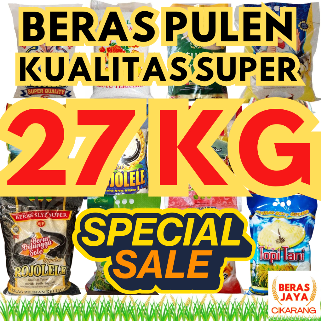

(SPESIAL SALE SHOPEE!!) Promoo Beras Kualitas Terjamin Bersih Bebas Kutu Super Pulen 27 kg Murah