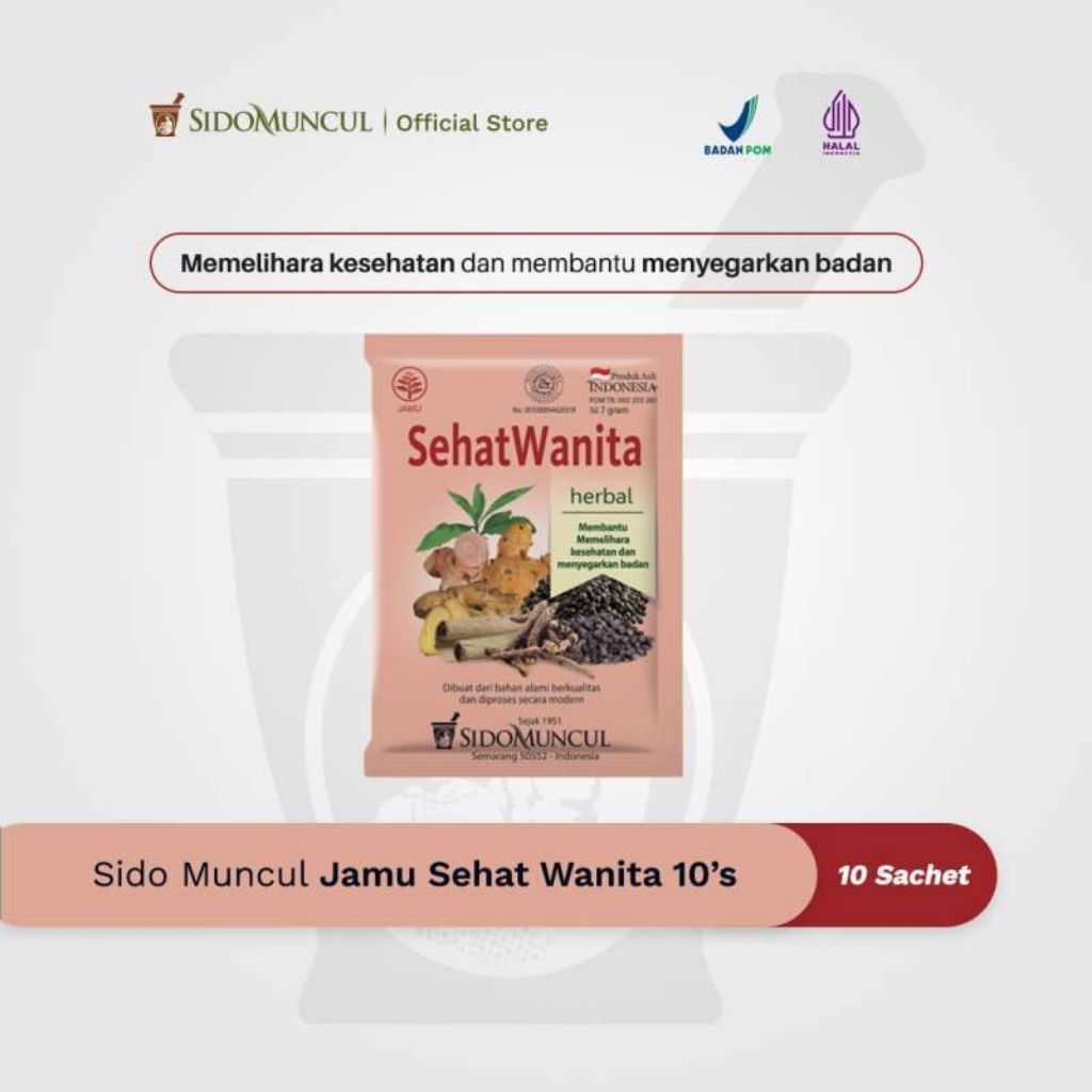 

Jamu sehat wanita Sido muncul kemasan pack isi 10sachet