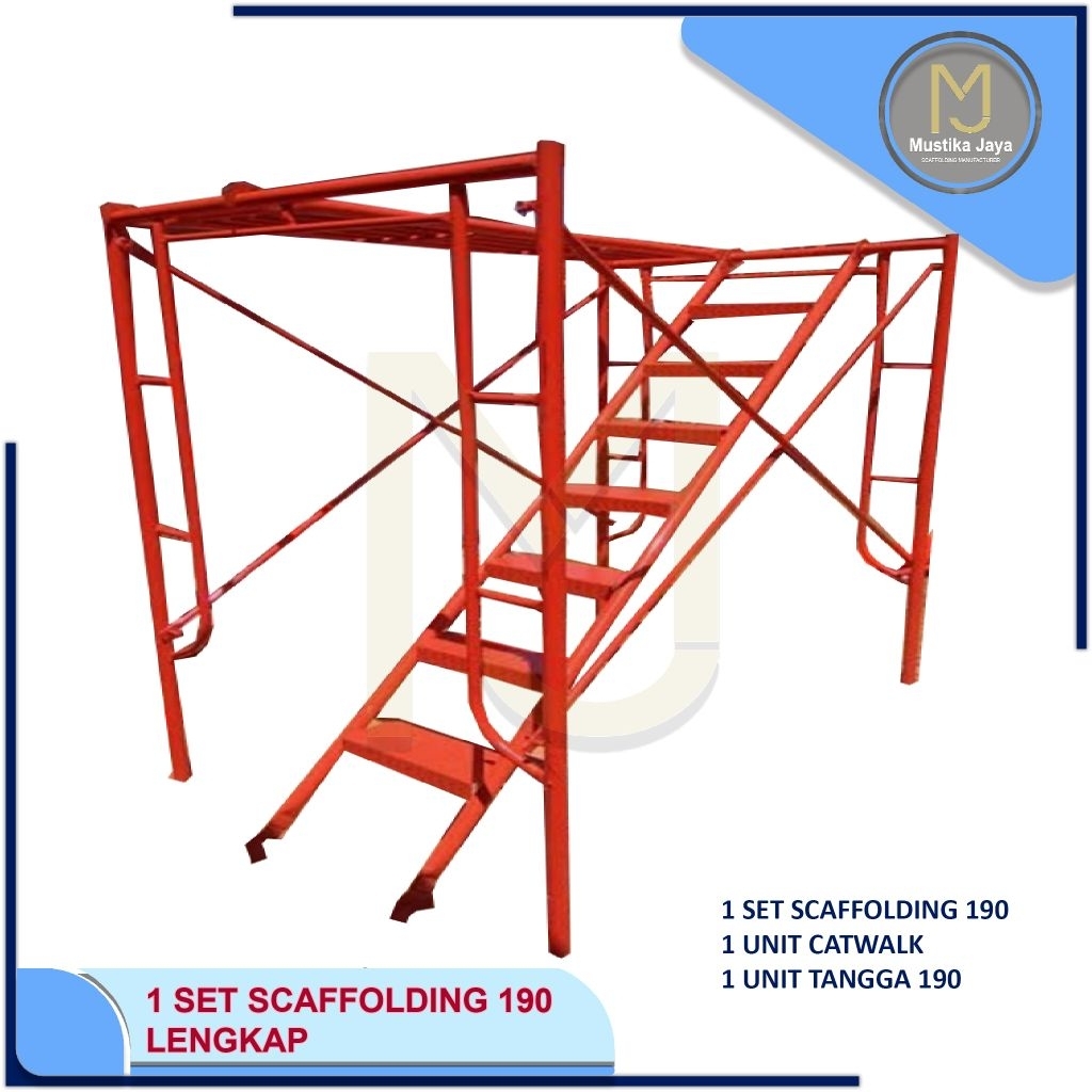 MAIN FRAME SCAFFOLDING PERANCAH STEGER 1 SET LENGKAP TINGGI 190