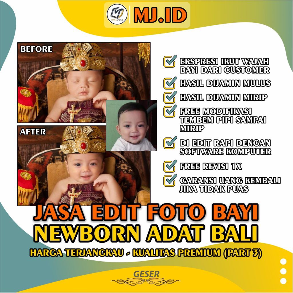 [Murah] Edit Foto Bayi Newborn Tema Adat Bali
