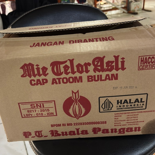 

Mie Telor Asli Cap Atoom Bulan 200gr (1 Karton)