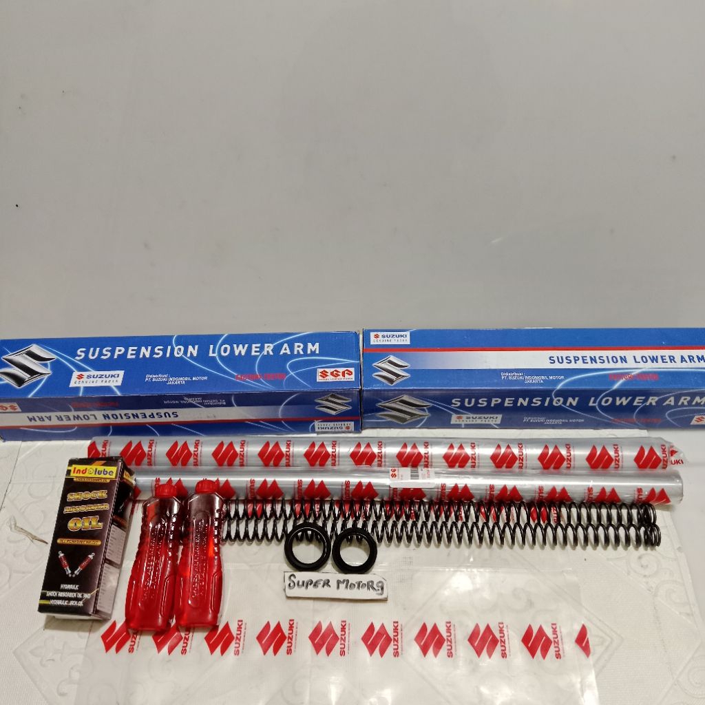 Shock Depan Suzuki Thunder 125 Thunder Thunder Sepasang Pipa Shock + Per + Sil Oli Shock