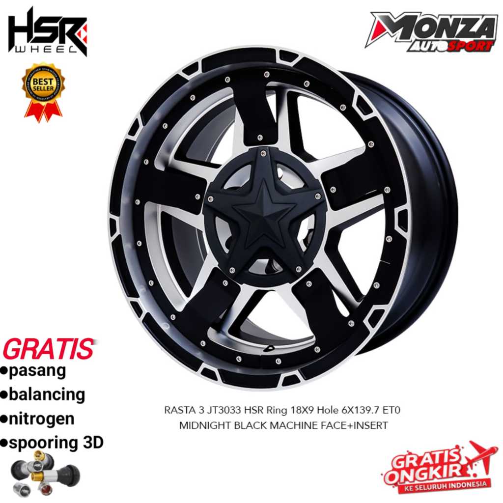 Velg mobil Ring 18 Fortuner,Pajero,Hilux Dc,Terrano,Triton,Land Cruiser dll HSR RASTA 3