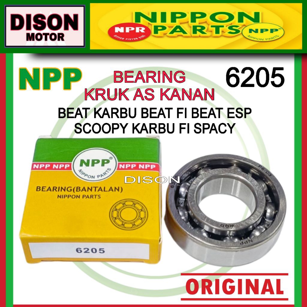 Bearing 6205 laher Kruk as kanan beat karbu beat fi esp pop Scoopy Vario 110 fi original NPP