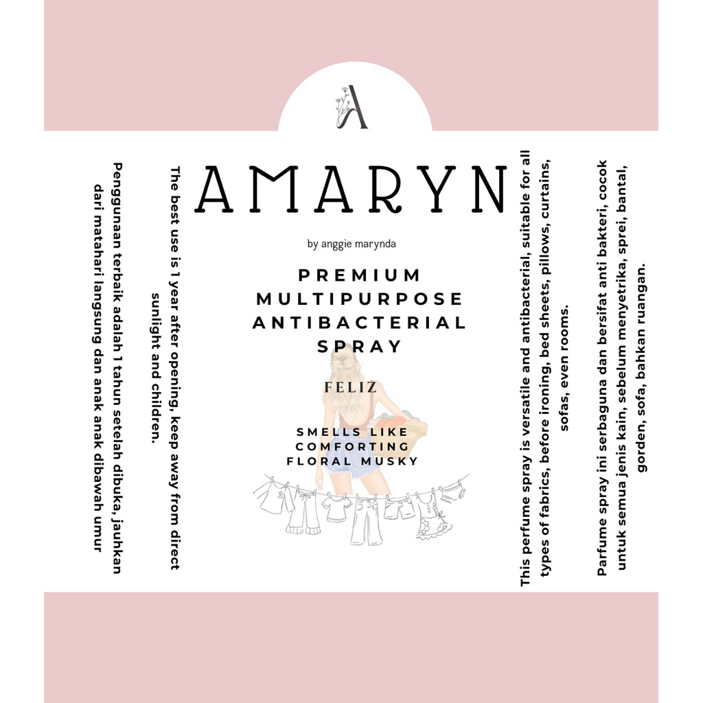 AMARYN MULTIPURPOSE ANTIBACTERIAL SPRAY/ PEWANGI KAIN/ FABRIC & LINEN ANTIBACTERIAL SPRAY WANGI ANTI
