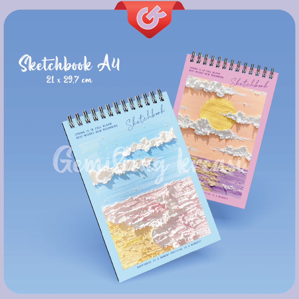 

New sketchbook A4 vertikal jilid spiral Cover terbaru