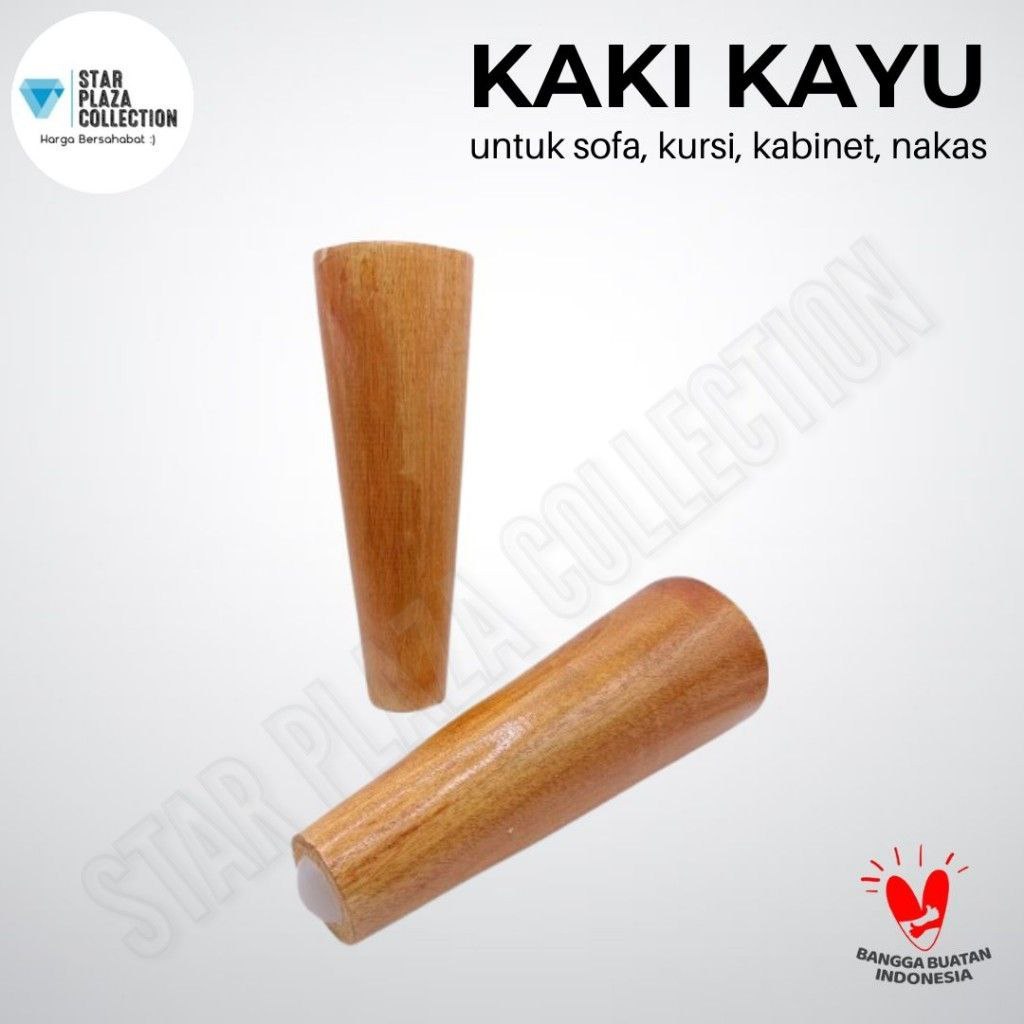 Kaki Retro Kayu Sofa Kursi Stool Lurus 15cm / Kaki Tanduk Bubut Kayu Tema Scandinavian / Wooden Sofa