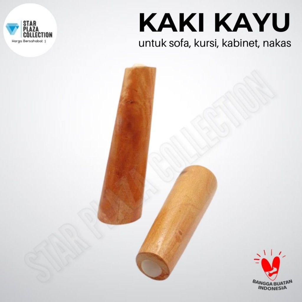 Kaki Retro Kayu Sofa Kursi Stool Miring 20cm / Kaki Tanduk Bubut Kayu Tema Scandinavian / Wooden Sof
