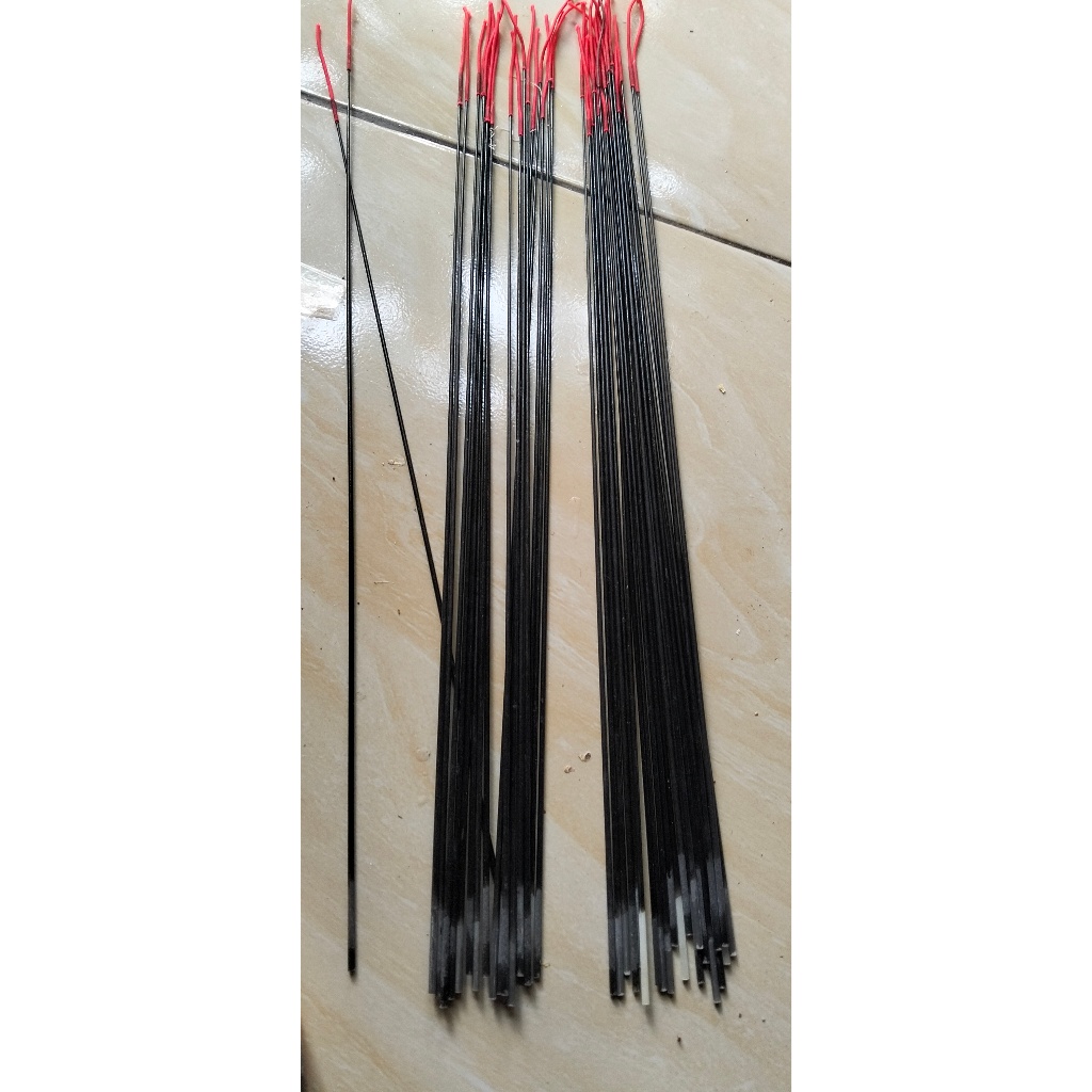 ujung joran, pucukan tegek fiber 40cm  lentur kuat