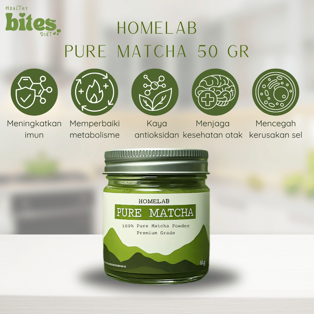 

Homelab Pure Matcha 50gr 100% Pure Matcha Bubuk Matcha Premium Grade Matcha Murni Tanpa Gula