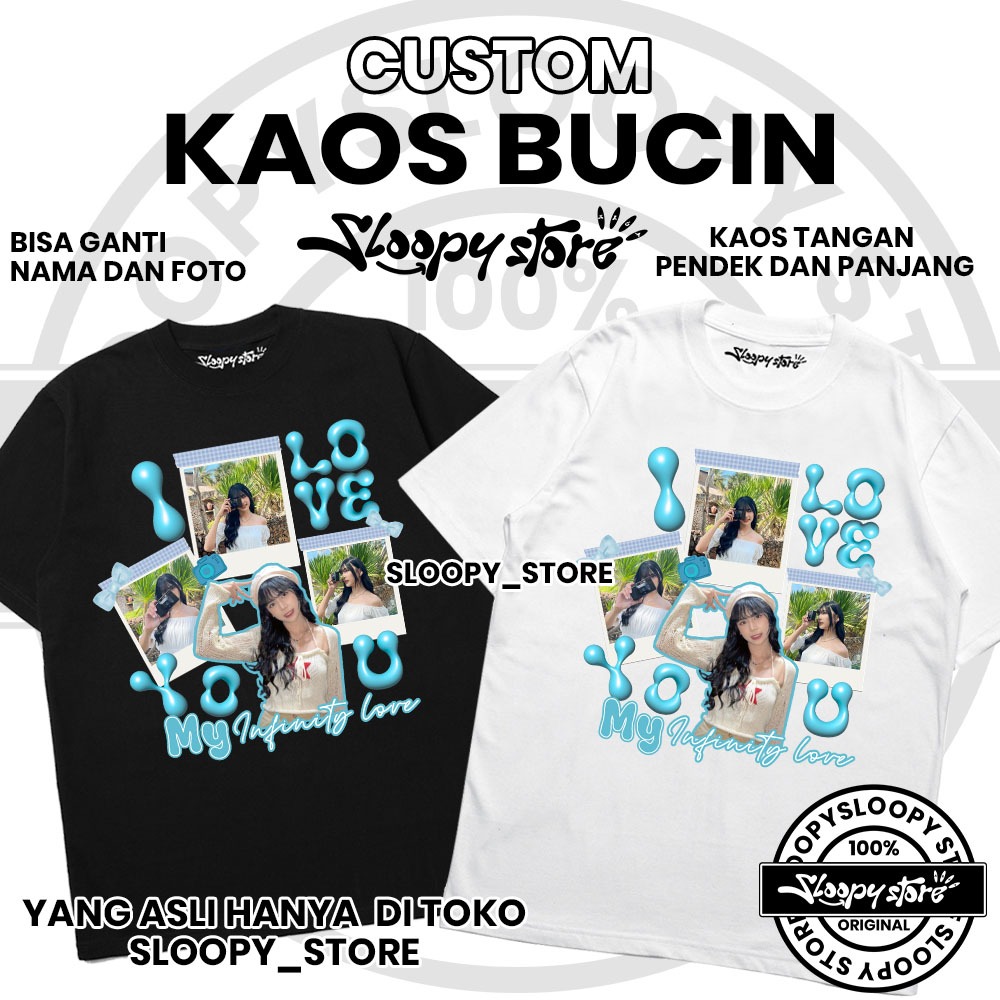 Custom Kaos foto pacar Love 4 foto Aesthetic Sloopy Store