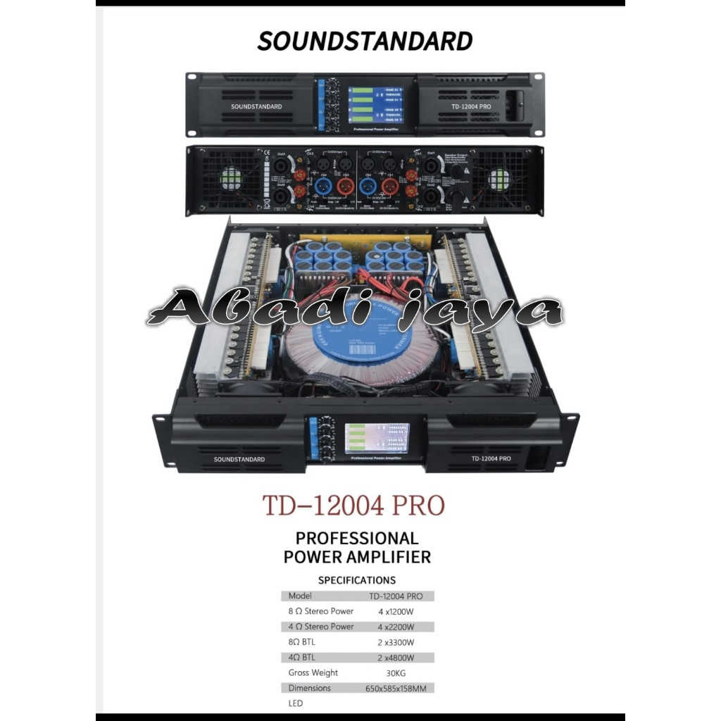 POWER AMPLIFIER SOUNDSTANDAR TD12004 PRO / TD 12004 PRO 4 X 1200 WATT