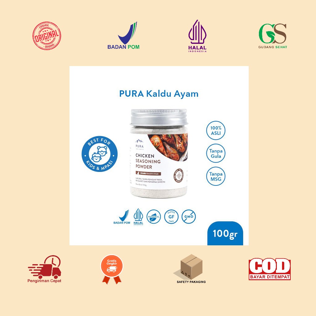 

Manado Pura Kaldu Asli | Bumbu Kaldu Ayam 20 Gram & 100 Gram - Chicken Seasoning Powder - Mpasi - BB Boster - No Msg - No Gula - Serbaguna - Kaldu Bayi