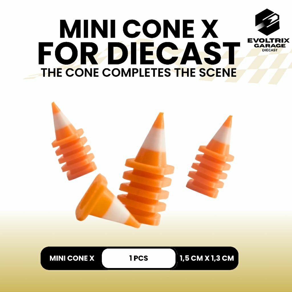 Maket Cone Jalan Raya Miniatur Diorama Kerucut Lalu Lintas 2 Warna