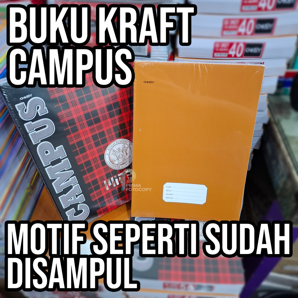 

Buku tulis campus motif sampul coklat kraft craft - Ukuran Campus Boxy Panjang 38 Lembar OKEY KIKY