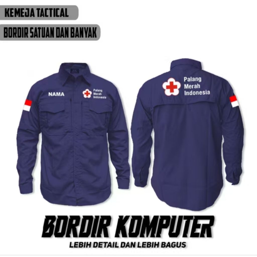 KEMEJA TACTICAL PMI PALANG MERAH INDONESIA SERAGAM PMI ATASAN PANJANG PMI