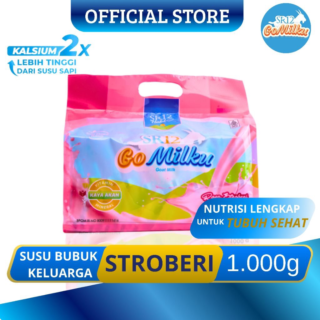 

Go Milku Sachet SR12 Susu Kambing Etawa Stroberi Meningkatkan Nafsu Makan 1.000g