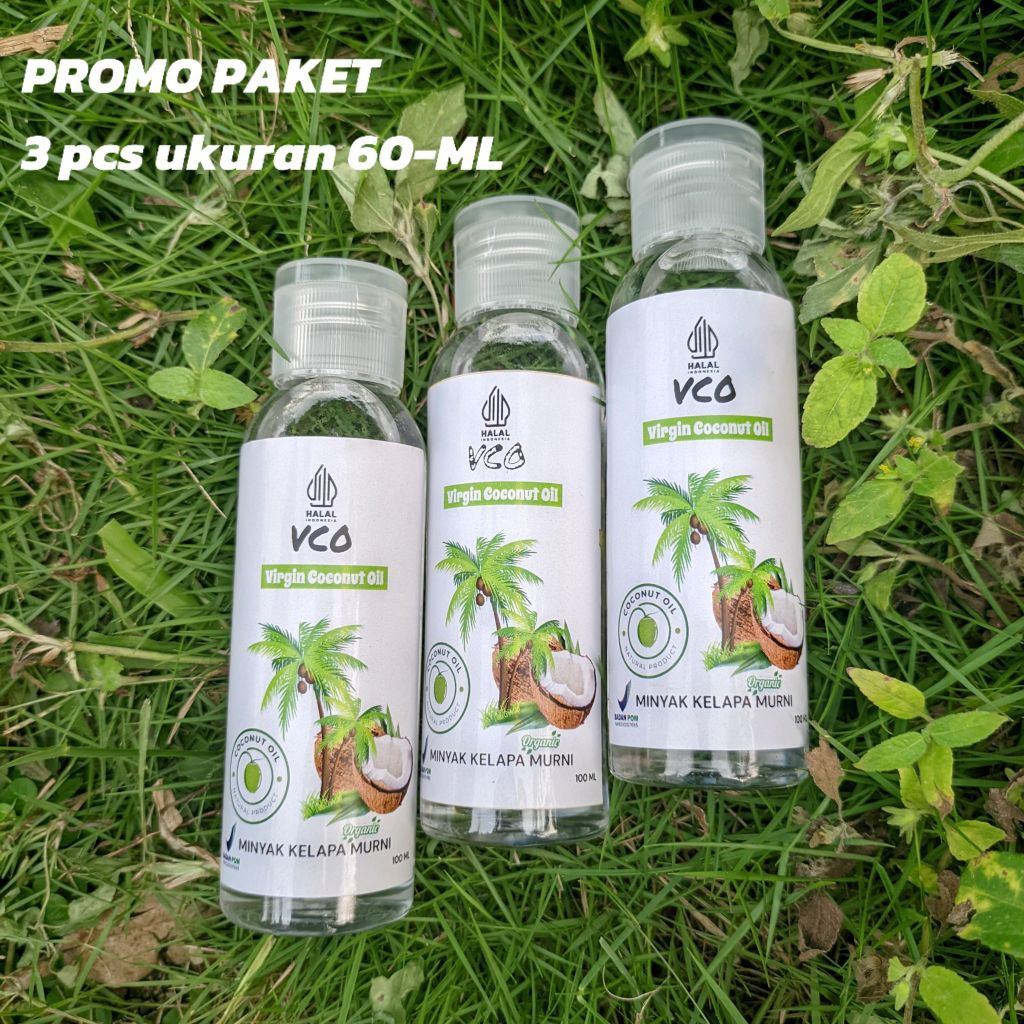 

Promo Paket 3 pcs 60-ML "VCO" Minyak Kelapa Murni 100%Asli
