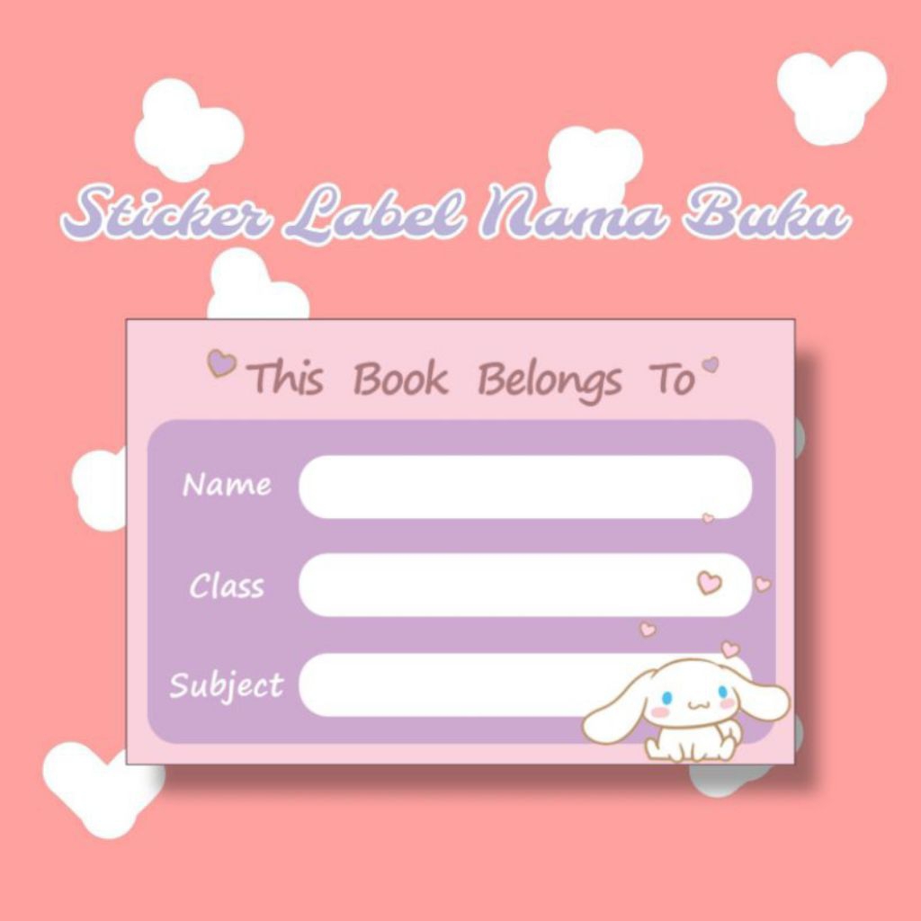 

Sanrio Stiker Label Nama Buku Lucu Murah