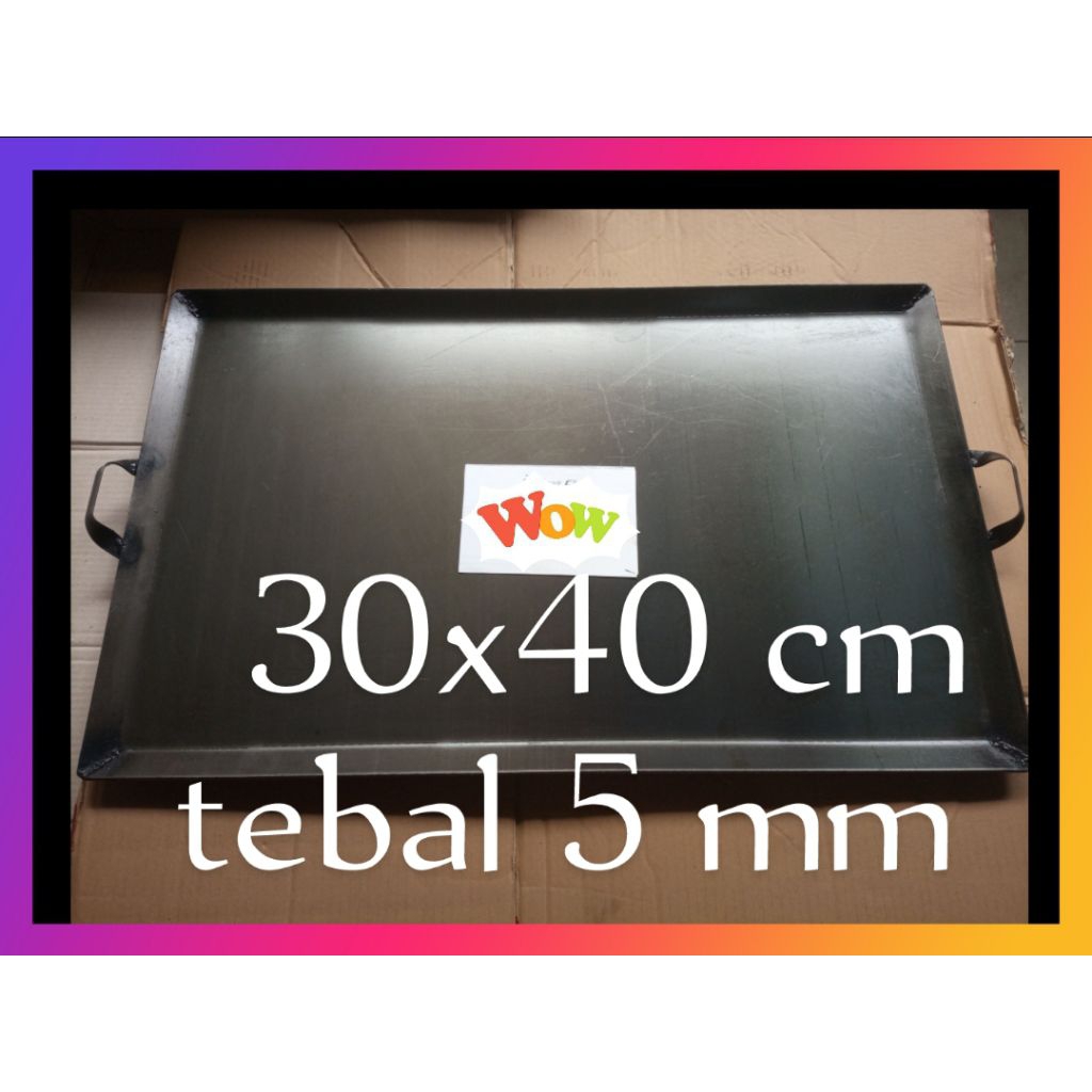 wajan roti bakar panggangan pembakaran 30x40 plat baja perabot alat dapur kuali panci baja anti leng