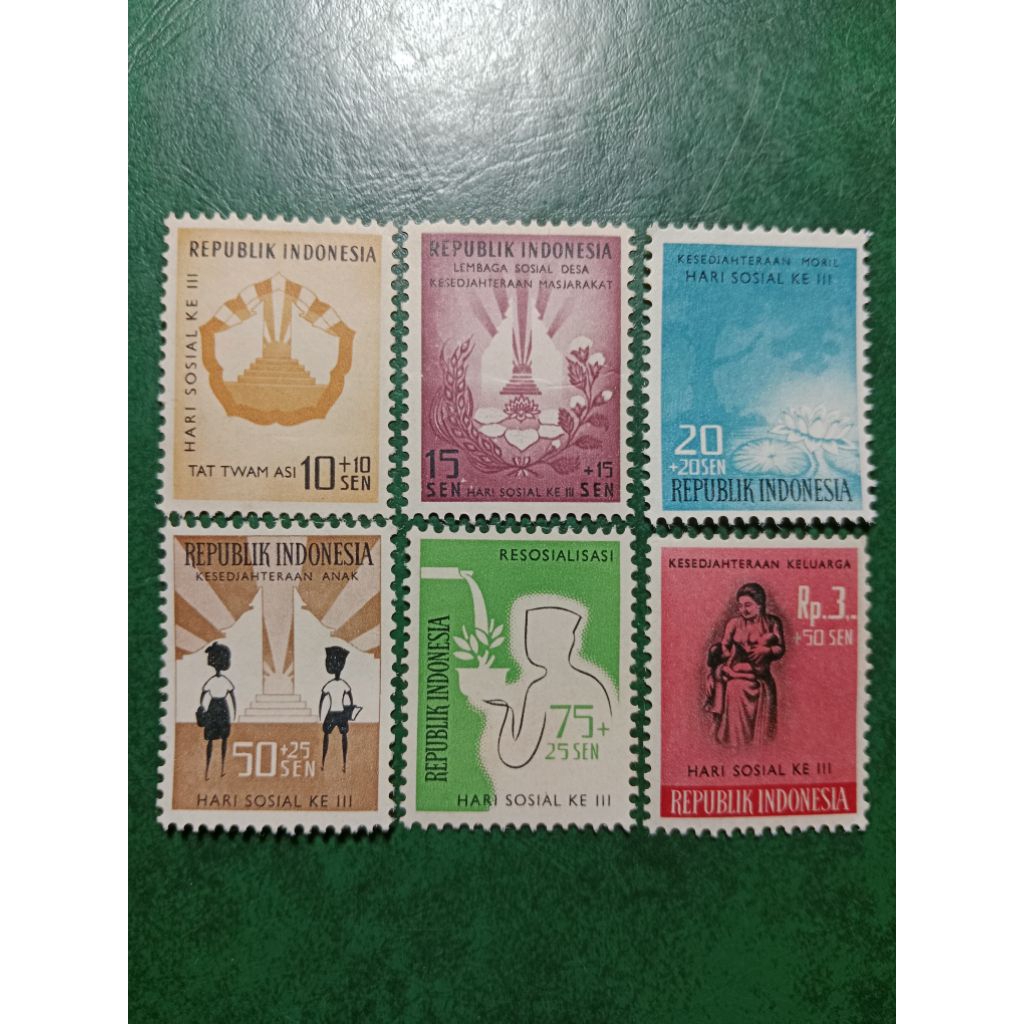 

Prangko Indonesia 6 Pcs Hari sosial Ke III tahun 1960 UN USED