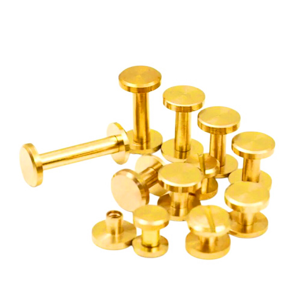 Mur Baut Kuningan Anti Karat / Sekrup Paku Keling Kuningan/ Mur Baut Sabuk Kulit / Brass Rivet / Ges