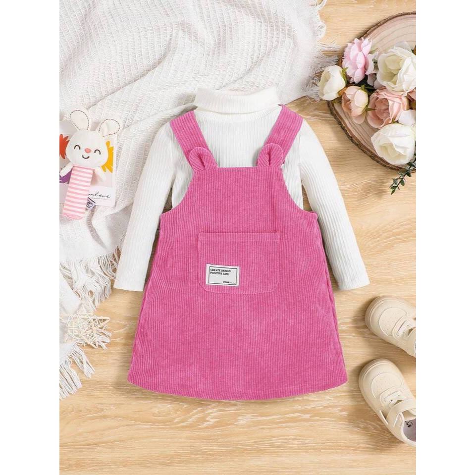 JUMPSUIT ROK CORDUROY - SETELAN JUMPER CORDUROY ANAK PEREMPUAN & KAOS TURTLE NECK USIA 1-8 TAHUN