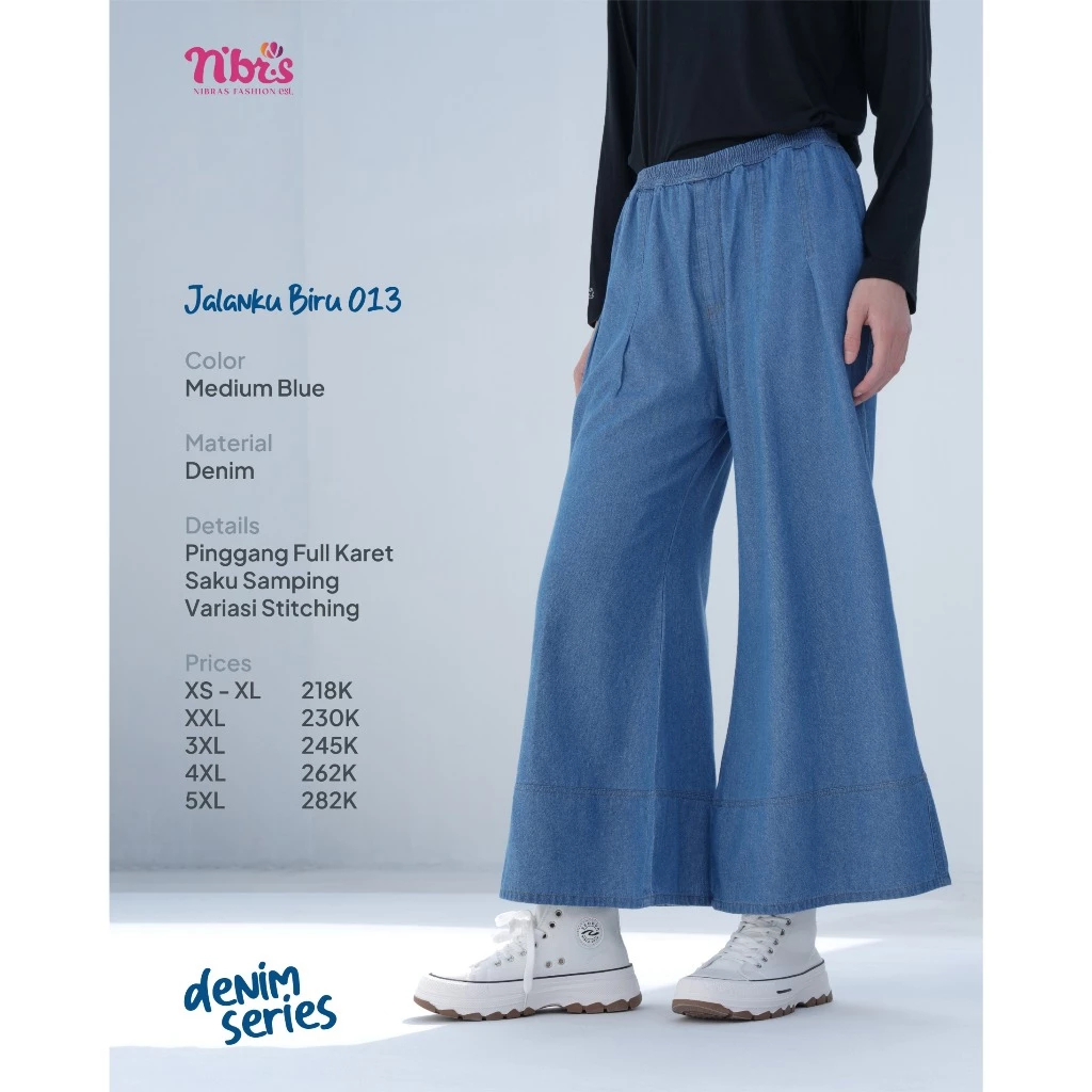 CELANA PANJANG NIBRAS TERBARU - CELANA DENIM NIBRAS JALANKU BIRU 013 - CELANA BOYFRIEND NIBRAS DENIM