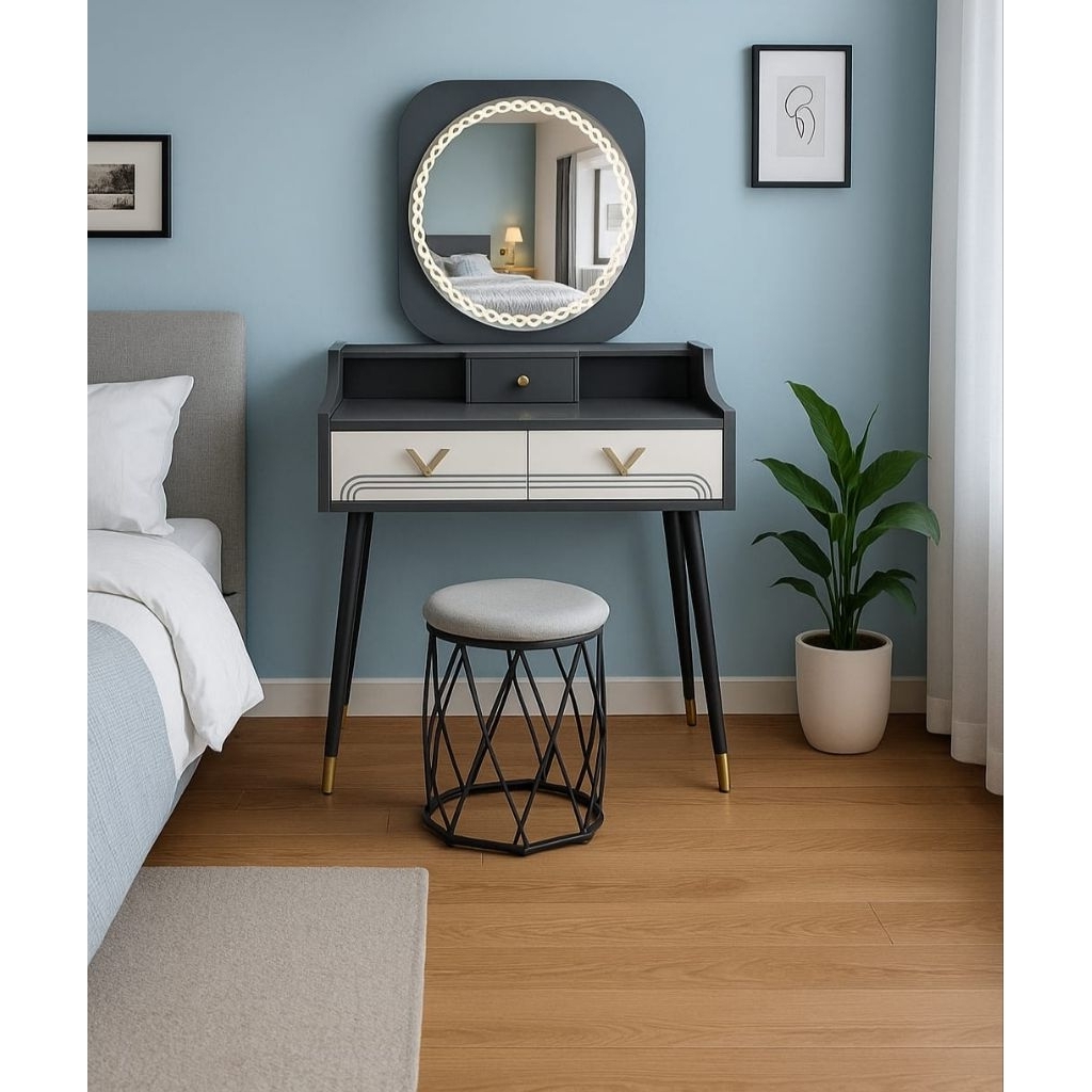 Meja Rias Lampu LED / Meja Make Up Mewah Minimalis/ Dressing Table / Meja Dandan / Meja Rias Make Up