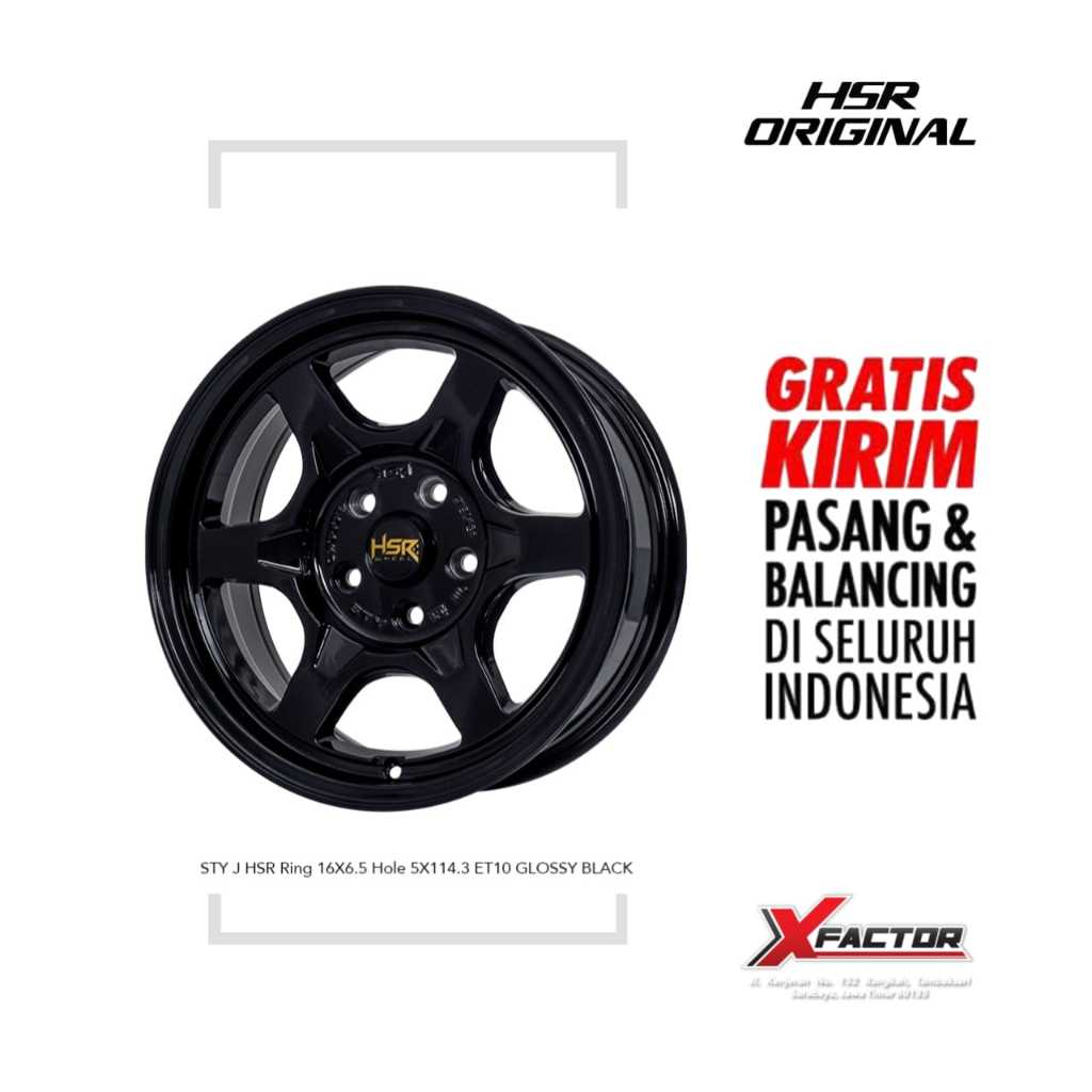 VELG MOBIL HSR R16 HSR STY R16X65 H5X114,3 ET10 GLOSSY BLACK
