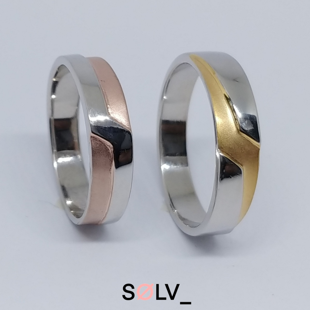 Cincin kawin perak 925 lapis emas, cincin couple, cincin nikah model (CK 31)