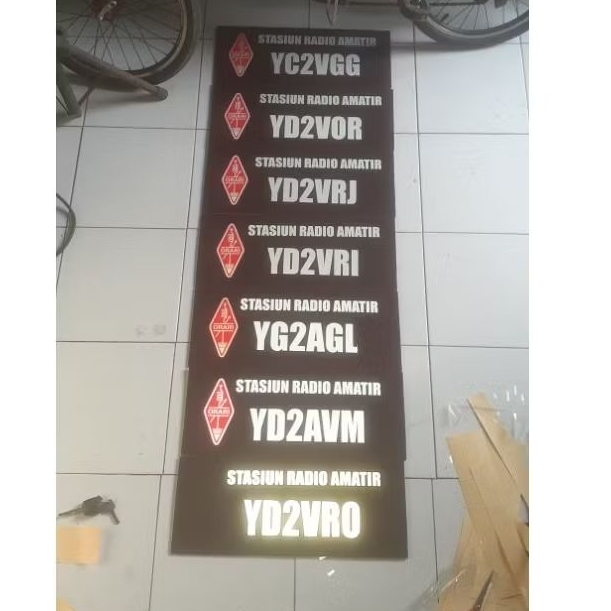 Papan Callsign Orari / Rapi bahan tebal acp