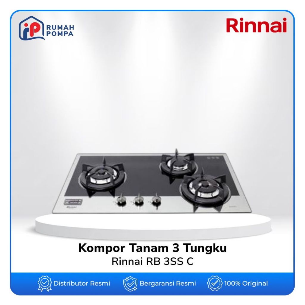 Kompor Tanam 3 Tungku Rinnai RB 3SS C (GB)