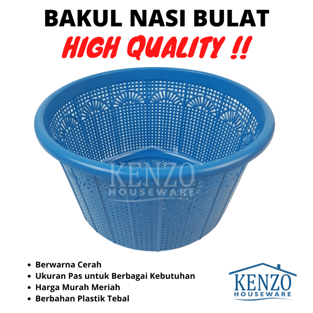 Keranjang Bulat Nasi Sayur Buah Plastik YUTAKA Ceting Nasi Bolong Awet Serbaguna Murah