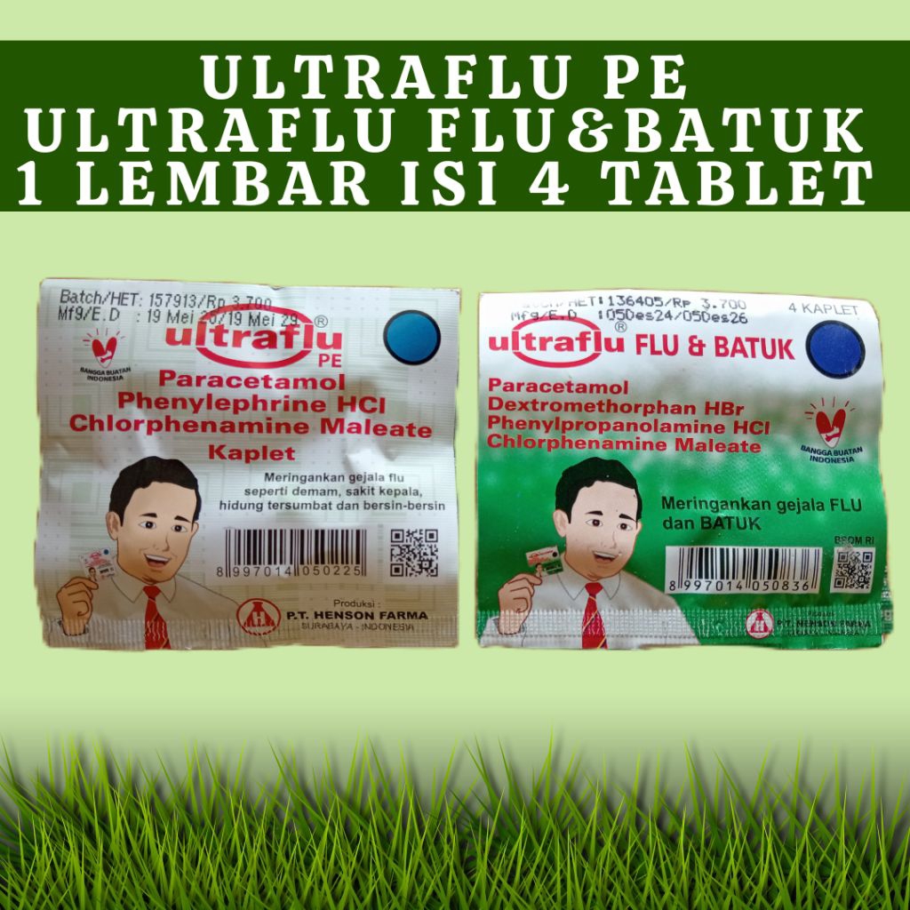 (GROSIR) Ultraflu PE Flu & Batuk isi 4 Tablet