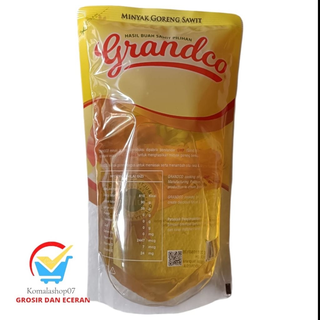 

MINYAK GORENG SAWIT GRANDCO 900ML JERNIH MULTIVITAMIN DAN MINERAL