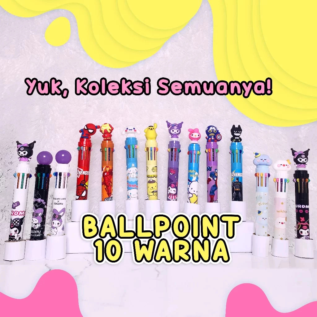 

(LIVE) Ballpoint 10 Warna Karakter Lucu / Pena 10 Warna / PALING LENGKAP 2