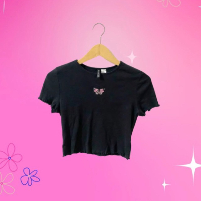 crop top butterfly h*m
