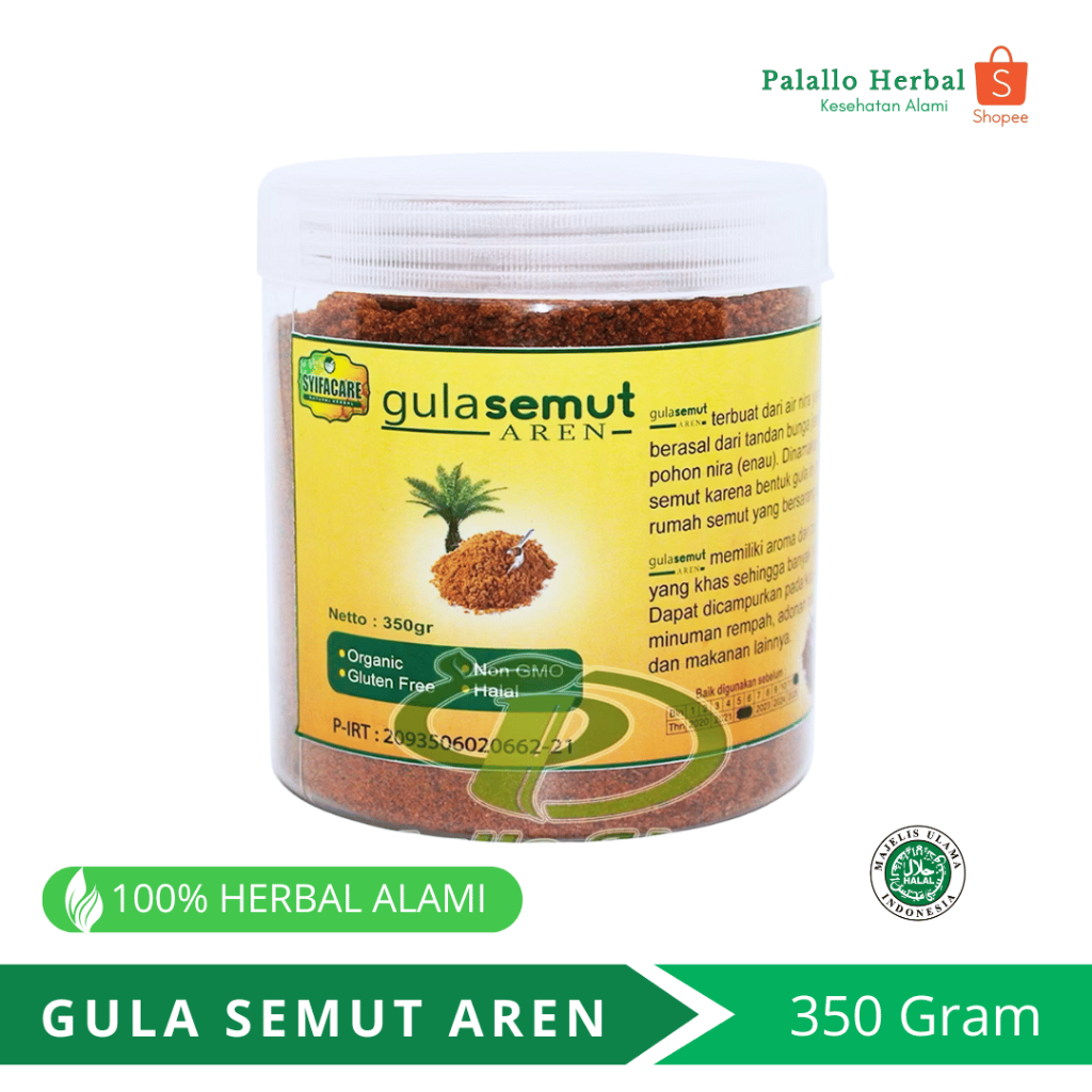 

Gula Semut Aren Syifacare 350gr - Gula Aren Murni Alami, Sehat dan Lezat