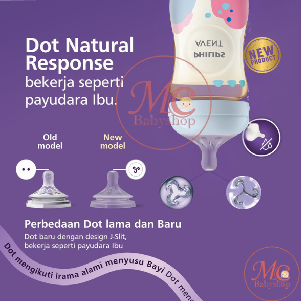 AVENT NATURAL PPSU / BOTOL SUSU BAYI AVENT NATURAL RESPONSE PPSU 125ML / 260ML