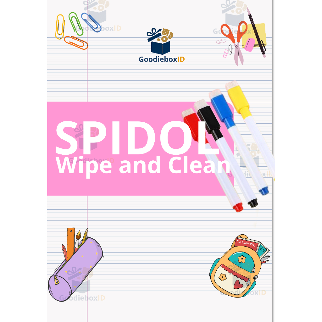 Spidol Whiteboard + Penghapus – Spidol Kecil Papan Tulis Anak / Spidol Papan Tulis Mini Wipe Clean