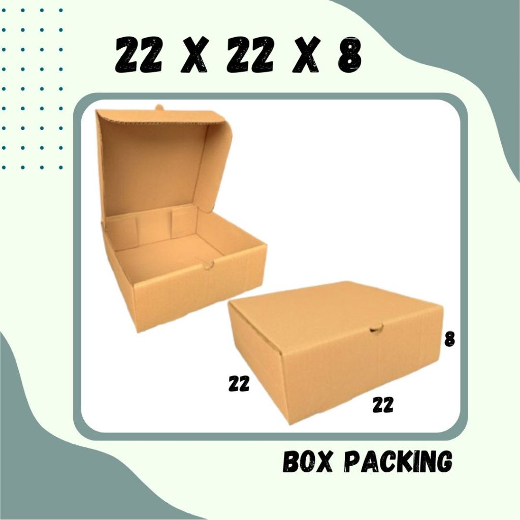 

Box 22x22x8 LD Packing Polos kardus 22x22x8 kemasan pizza dus hampers handuk Sahabat UMKM